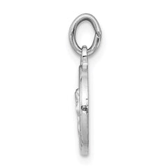 Sterling Silver Rhodium-plated Angel Medal Charm QC3632