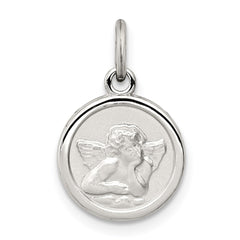 Sterling Silver Rhodium-plated Angel Medal Charm QC3632