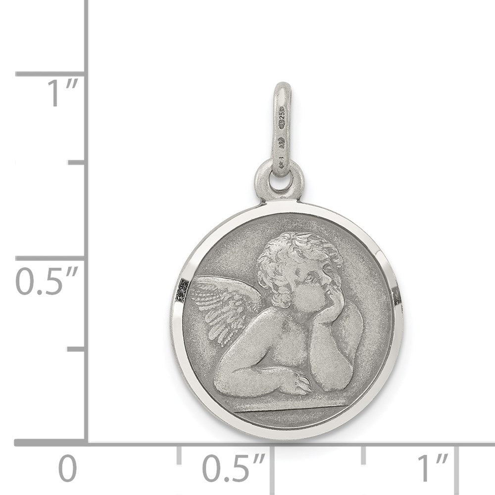 Sterling Silver Antiqued Raphael Angel Charm QC3635