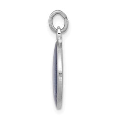 Sterling Silver Rhodium-plated Blue Epoxy Angel Charm QC3640