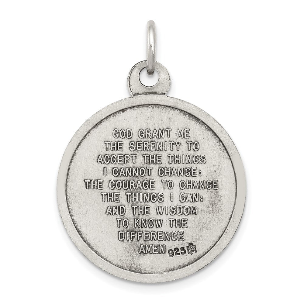 Sterling Silver Antiqued Praying Hands Medal QC3641