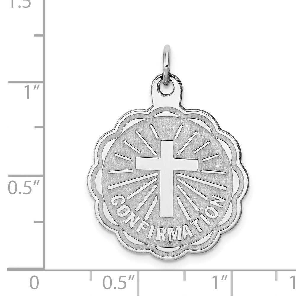 Sterling Silver Rhodium-plated Confirmation Disc Charm QC371