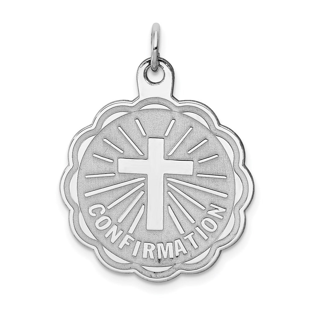 Sterling Silver Rhodium-plated Confirmation Disc Charm QC371