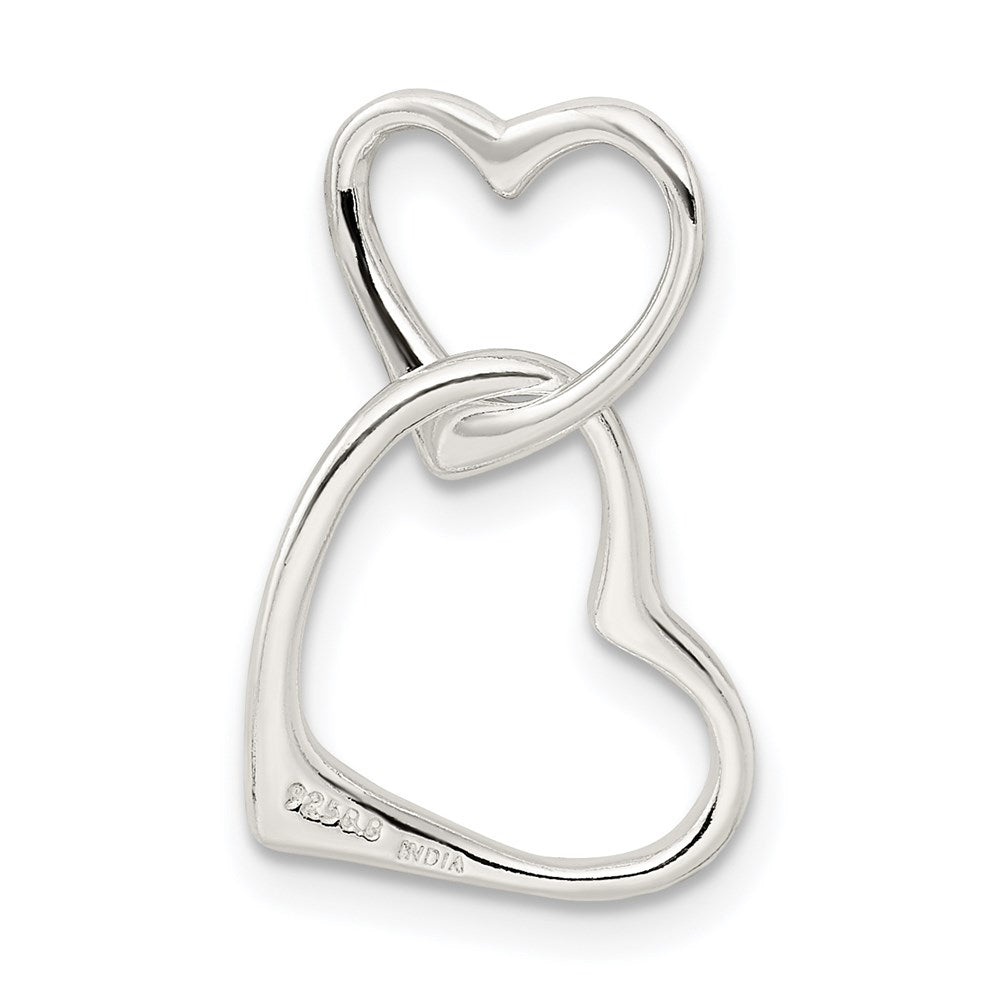 Sterling Silver Double Heart Pendant QC3714