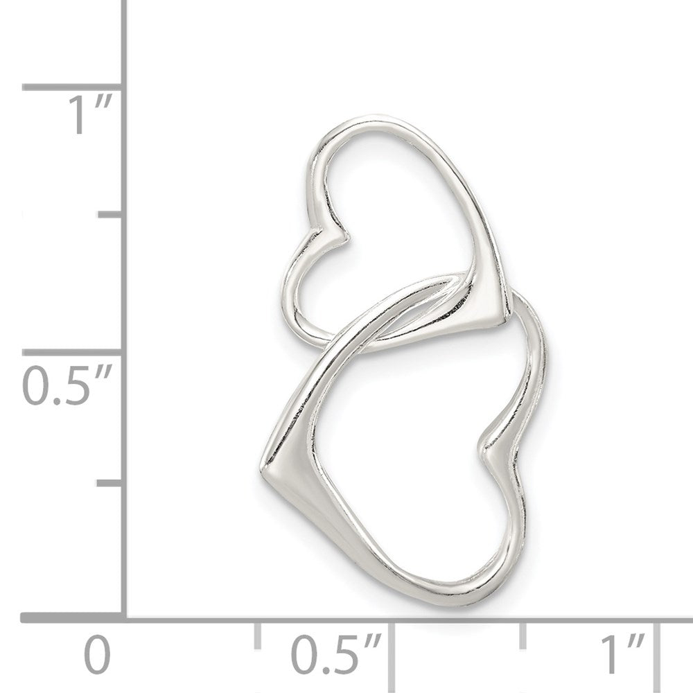 Sterling Silver Double Heart Pendant QC3714