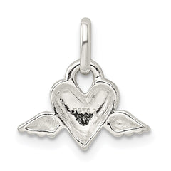 Sterling Silver Heart w/Wings Charm QC3719