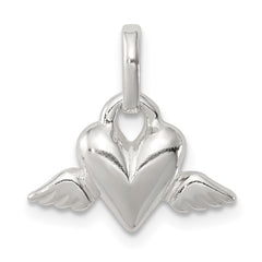 Sterling Silver Heart w/Wings Charm QC3719