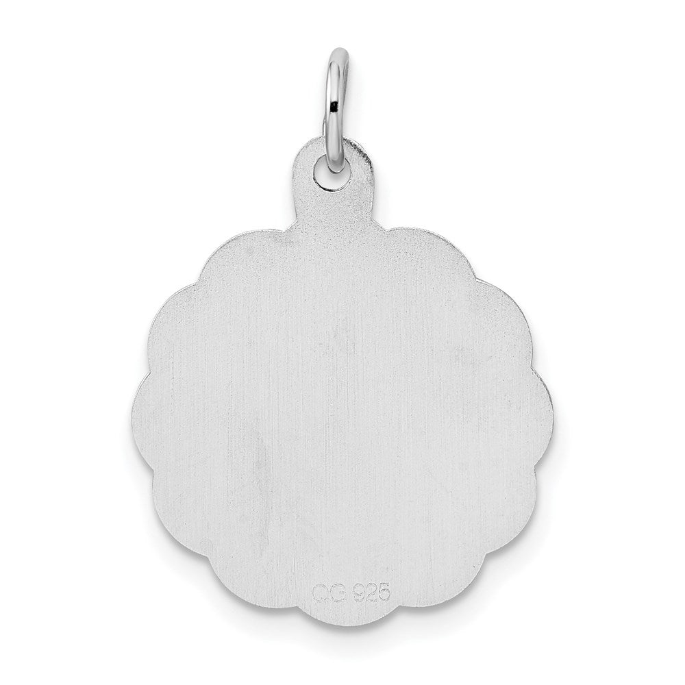 Sterling Silver Rhodium-plated First Holy Communion Disc Charm QC373