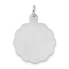 Sterling Silver Rhodium-plated First Holy Communion Disc Charm QC373