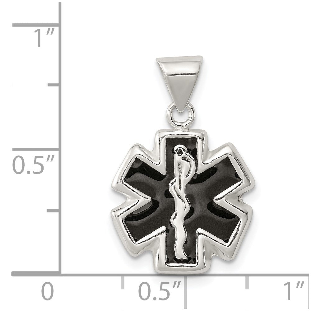 Sterling Silver Enameled Medical Charm QC3754