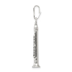 Sterling Silver Antiqued Clarinet Charm QC3765