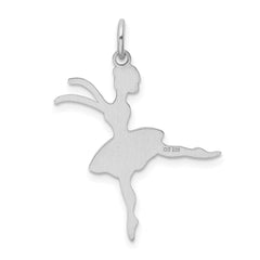Sterling Silver Rhodium-plated Ballerina Polished Charm QC3768
