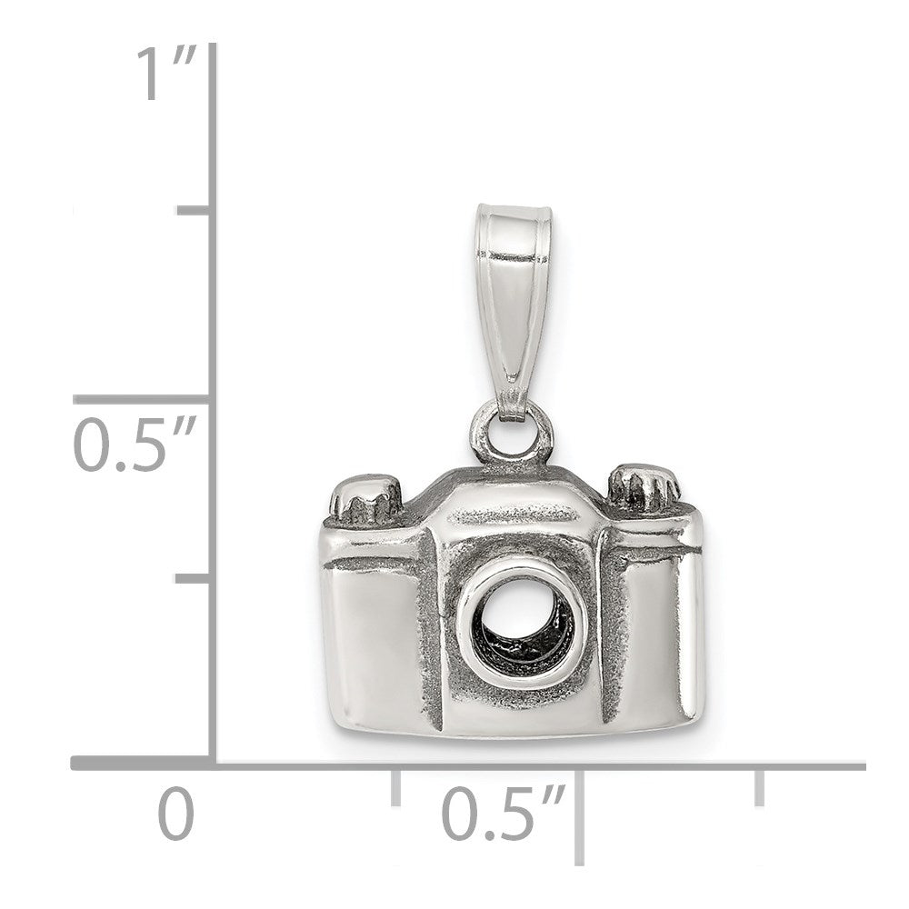 Sterling Silver Antiqued Camera Charm QC3769