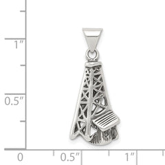 Sterling Silver Antiqued Oil Derrick Pendant QC3851