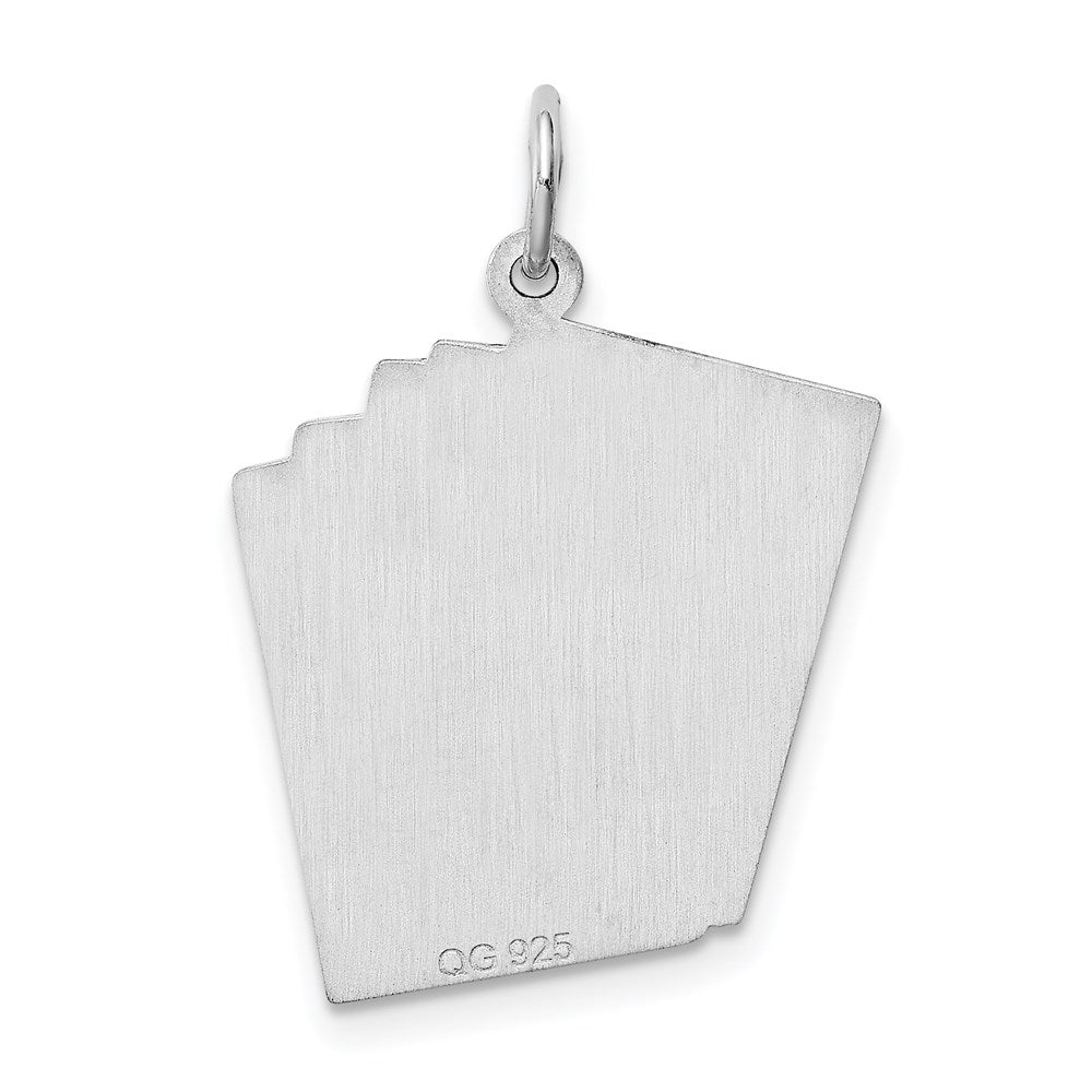Sterling Silver Rhodium-plated Playing cards Polished Charm QC3877