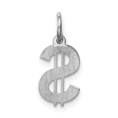 Sterling Silver Rhodium-plated Dollar Sign Polished QC3886