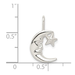 Sterling Silver Moon w/Star Charm QC3889