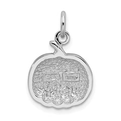 Sterling Silver Rhodium-plated Orange Jack-a-Lantern Charm QC3896