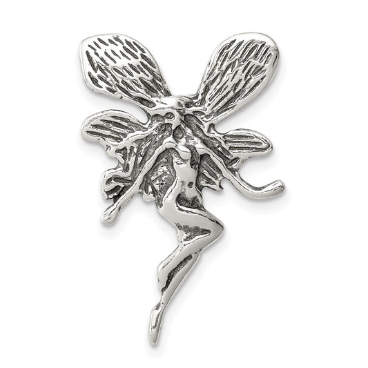 Sterling Silver Antiqued Fairy Chain Slide QC3906