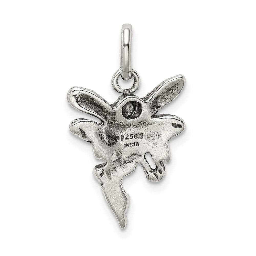 Sterling Silver Antiqued Fairy Pendant QC3907