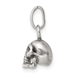 Sterling Silver Antiqued Skull Charm QC3929