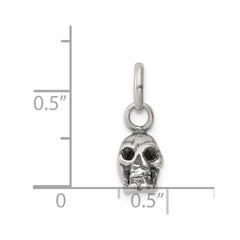 Sterling Silver Antiqued Skull Charm QC3929