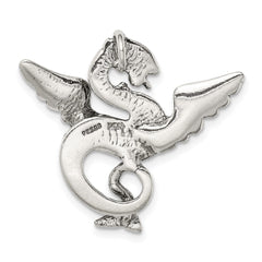 Sterling Silver Antiqued Dragon Charm QC3934