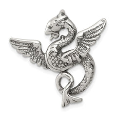 Sterling Silver Antiqued Dragon Charm QC3934