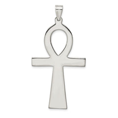 Sterling Silver Rhodium-plated Ankh Cross Pendant QC407