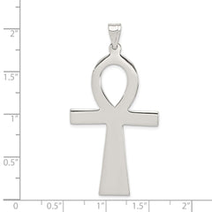 Sterling Silver Rhodium-plated Ankh Cross Pendant QC407