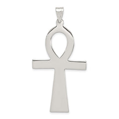 Sterling Silver Rhodium-plated Ankh Cross Pendant QC407