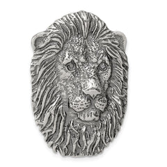 Sterling Silver Antiqued Lion Head Pendant QC4087