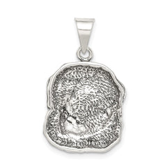 Sterling Silver Antiqued Dog Charm QC4089