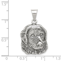 Sterling Silver Antiqued Dog Charm QC4089