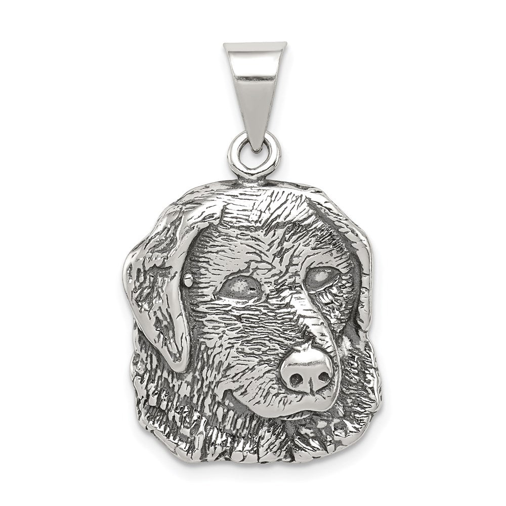 Sterling Silver Antiqued Dog Charm QC4089