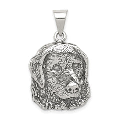 Sterling Silver Antiqued Dog Charm QC4089