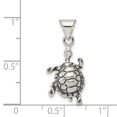 Sterling Silver Antiqued Turtle Charm QC4097