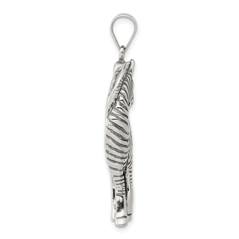 Sterling Silver Antiqued Zebra Pendant QC4102