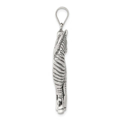 Sterling Silver Antiqued Zebra Pendant QC4102