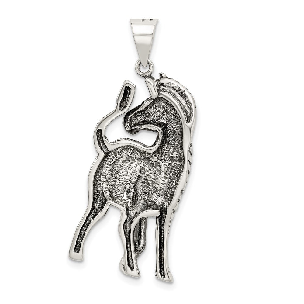Sterling Silver Antiqued Zebra Pendant QC4102