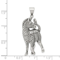 Sterling Silver Antiqued Zebra Pendant QC4102