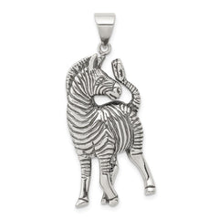 Sterling Silver Antiqued Zebra Pendant QC4102