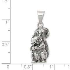 Sterling Silver Antiqued Squirrel Charm QC4105