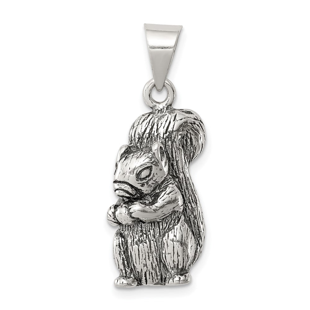 Sterling Silver Antiqued Squirrel Charm QC4105