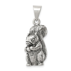Sterling Silver Antiqued Squirrel Charm QC4105