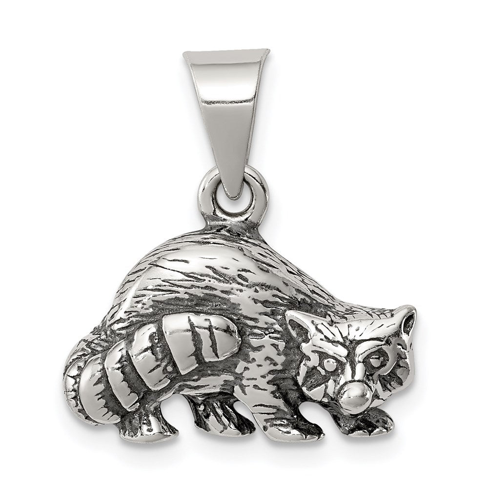 Sterling Silver Antiqued Raccoon Charm QC4106