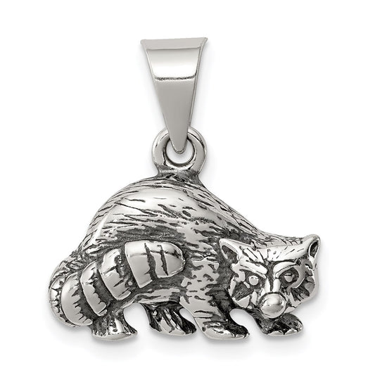 Sterling Silver Antiqued Raccoon Charm QC4106