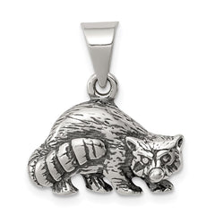 Sterling Silver Antiqued Raccoon Charm QC4106