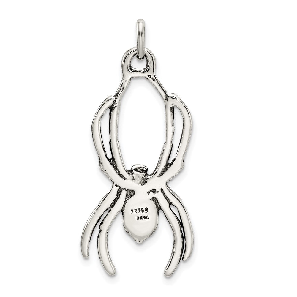 Sterling Silver Antiqued Spider Pendant QC4134