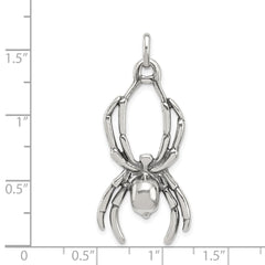 Sterling Silver Antiqued Spider Pendant QC4134